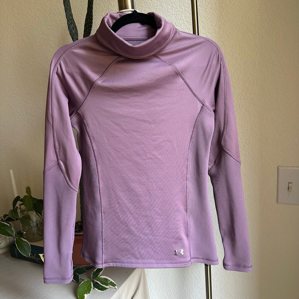 Under Armour Women’s Purple Long Sleeve Turtle Neck Fitted Sweatshirt